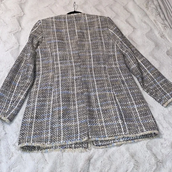 Karl Lagerfeld Paris Tweed long button blazer excellent like new condition 12